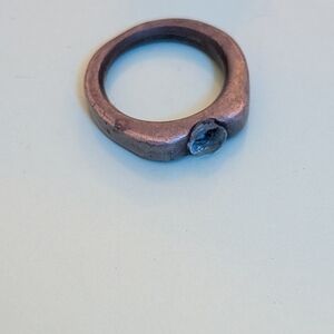 Navajo Boho Carbon Blue Silver Ring